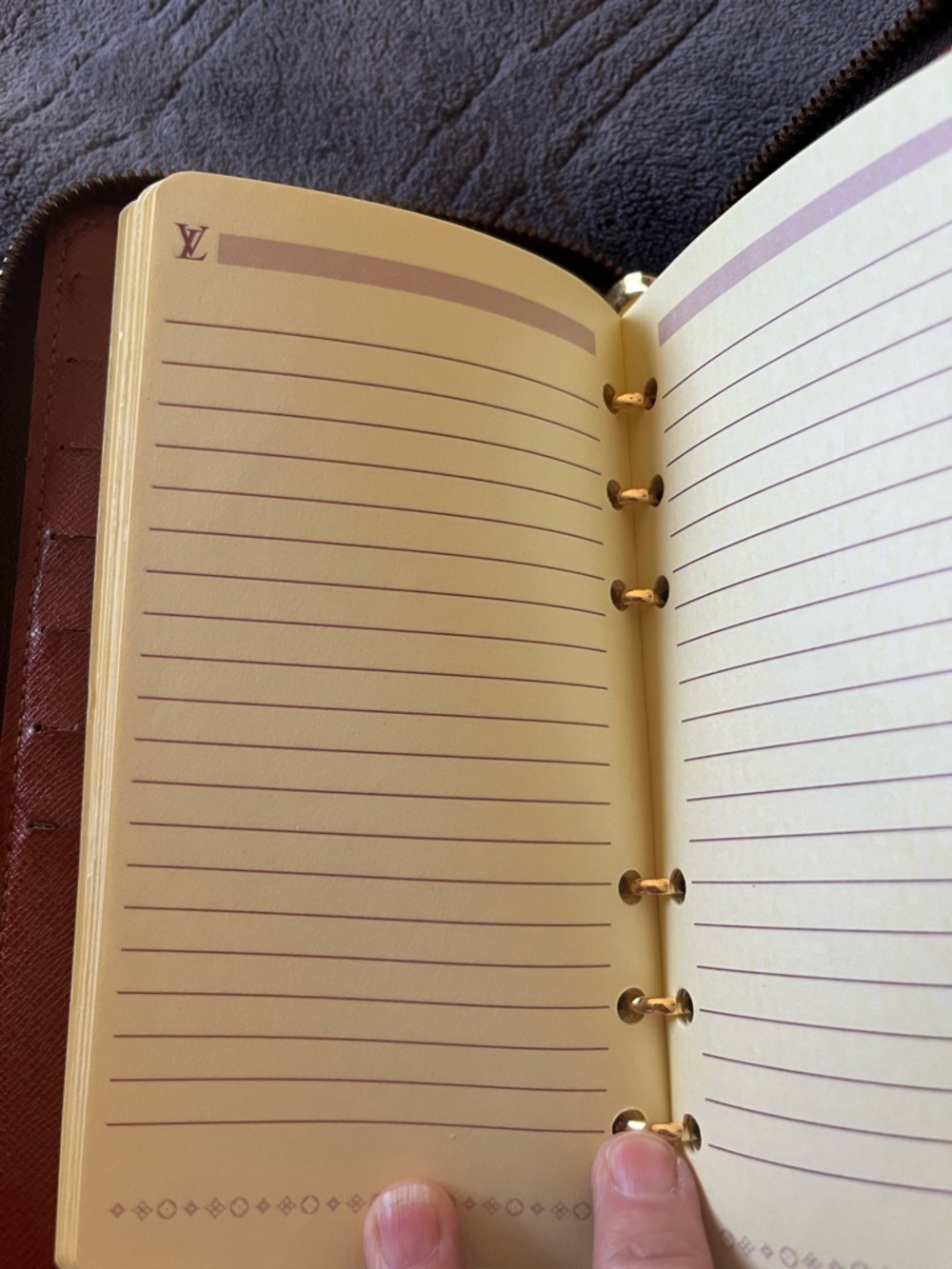 Vintage LV Brown  Zip-Around Daytimer - Picture 8 of 12